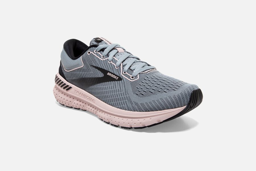 Brooks Transcend 7 Road Löparskor Dam - Grå/Svarta/Rosa - 6782-VOFRI